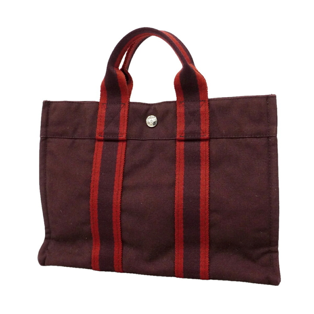 Hermes Herline PM Canvas Tote Bag, Brown, Women's